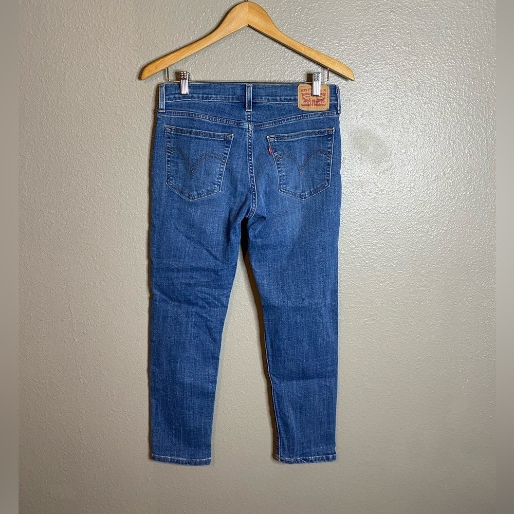 Levi's Boy Friend Cut Blue Distressed Ankle‎ Jeans Womens  size 27